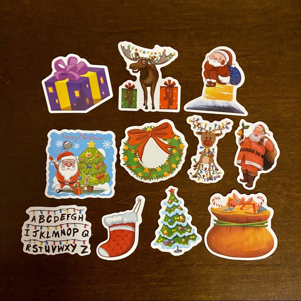 Set of Christmas Decal Stickers - 11 pieces